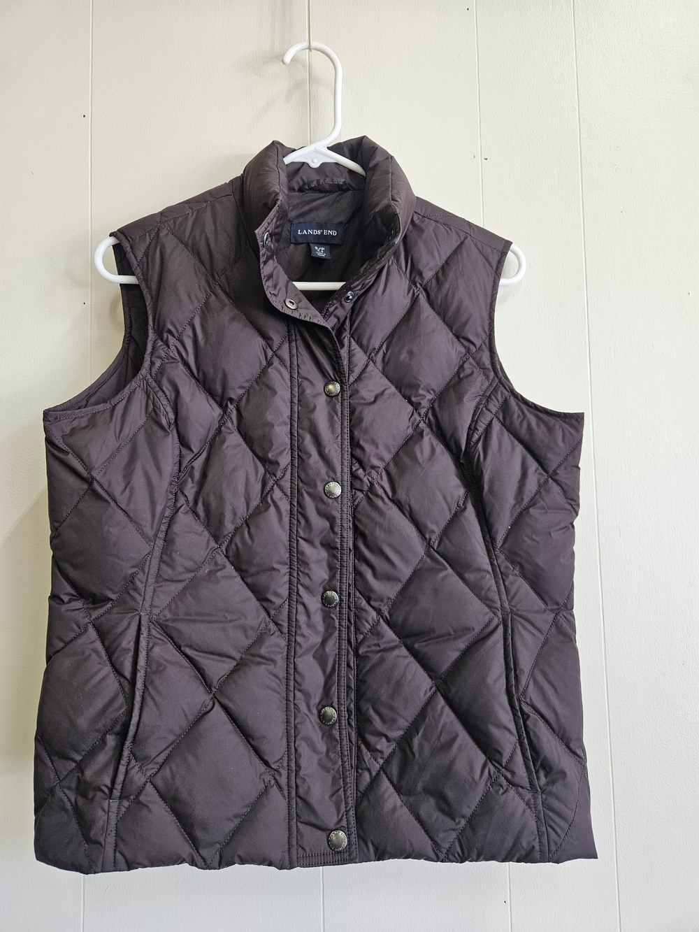 Lands' End Quilted Vest in Deep Brown